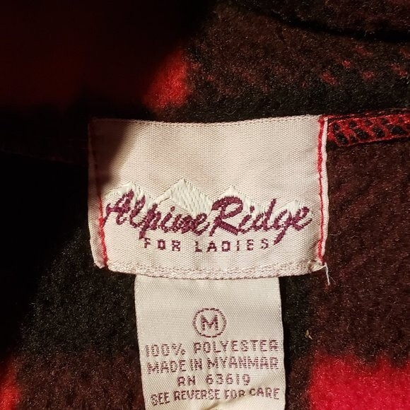 Vintage 90s Alpine Ridge Lumberjack Buffalo Plaid Pullover - Half Zip - Picture 5 of 10